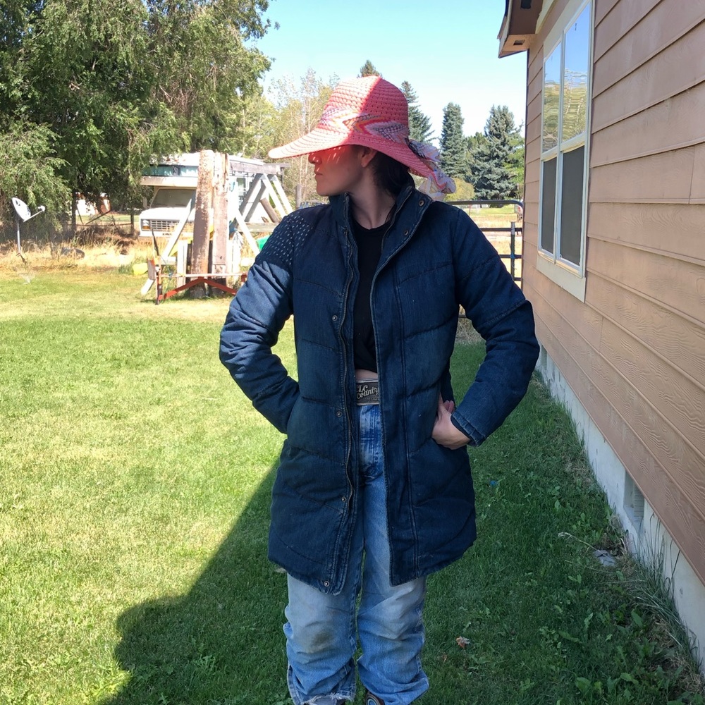 Long warm heavy material coat - Picture 5 of 5